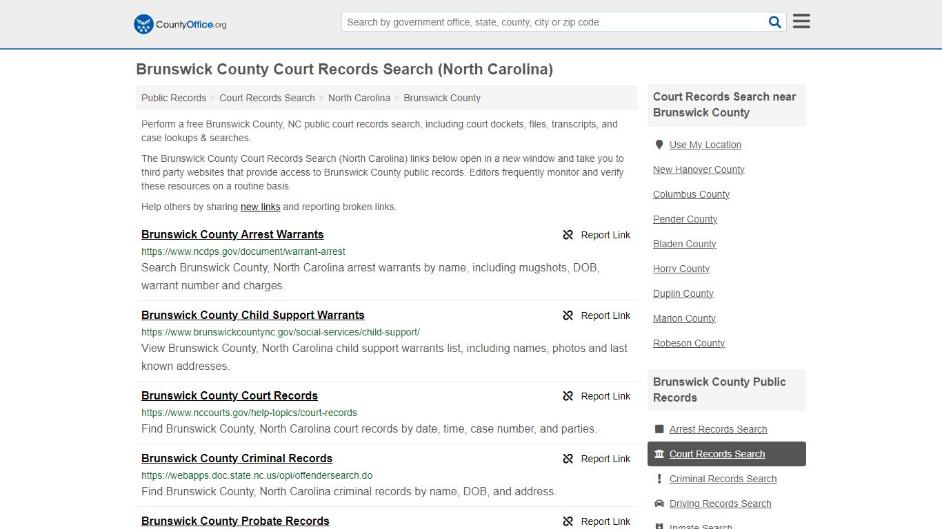 Brunswick County Court Records Search (North Carolina) - County Office