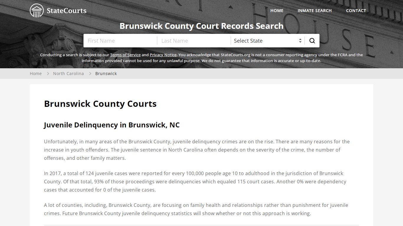 Brunswick County, NC Courts - Records & Cases - StateCourts